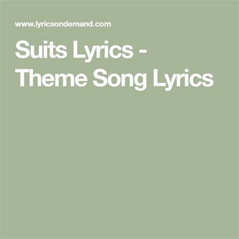 What Are The Words To The Suits Theme Song - Letter Words Unleashed ...