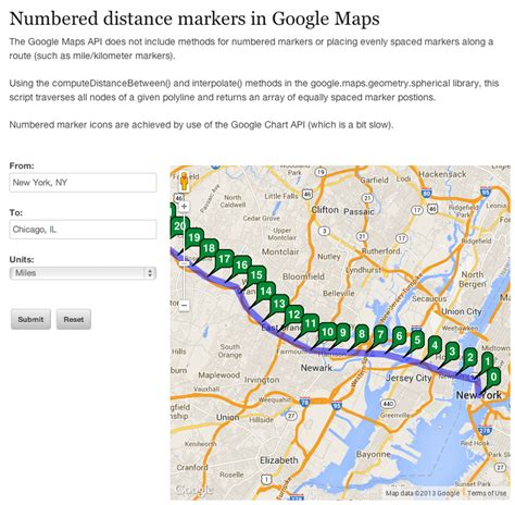 Google Maps Mile Markers JavaScript by BRAD HENSLEE at Coroflot.com