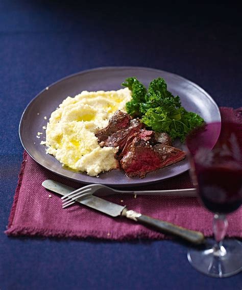 Onglet steak with celeriac and horseradish purée recipe | delicious ...