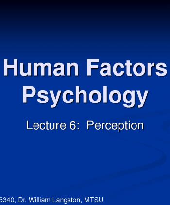 HUMAN FACTORS PSYCHOLOGY | Makerere University Courses