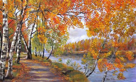 Golden Autumn. River - Tanya Jacobsz Art