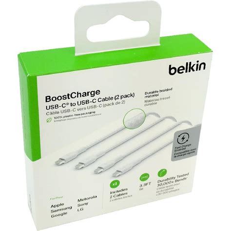 Belkin BoostCharge USB-C to USB-C (2 Pack) Standard Cable 1.00 m ( 3.28 ...