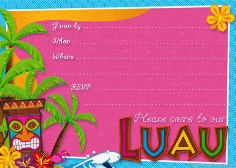 Free Hawaiian Luau Flyer Template Of 20 Luau Birthday Invitations Designs | Heritagechristiancollege