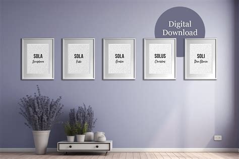 5 Solas Series Print Set / Scripture Art / Bible Verse Wall Decor / Reformed Theology - Etsy