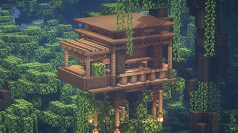 Minecraft : How to build a Jungle Tree House Minecraft Map