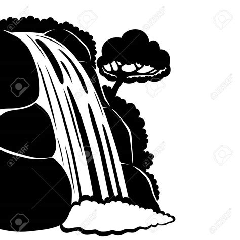 black and white clipart waterfall 10 free Cliparts | Download images on Clipground 2024