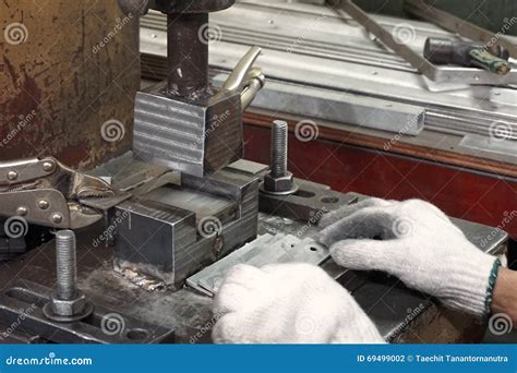 Sheet Metal Stamping Process Stock Photo - Image of adjuster, production: 69499002