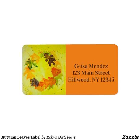 Autumn Leaves Label | Zazzle.com | Custom address labels, Custom holiday card, Labels