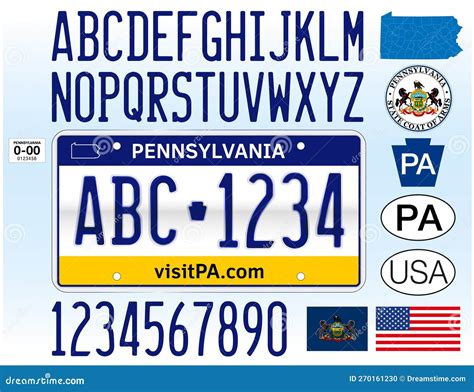 Pennsylvania US State Car License Plate, USA Stock Vector ...