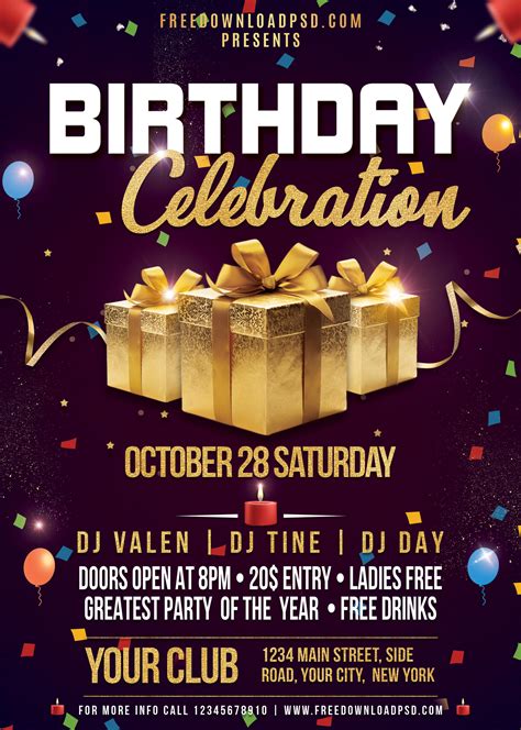 Birthday Flyer Template PSD Free (11 Magnificent Ideas)