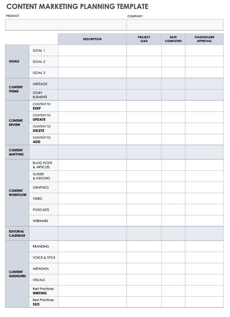 Free Content Marketing Plan Templates | Smartsheet