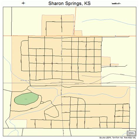 Sharon Springs Kansas Street Map 2064375