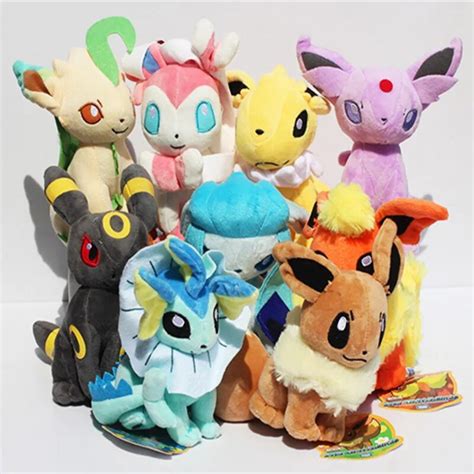 9pcs/set Kawaii Eevee Plush Toys Dolls Soft Stuffed Animals Anime Figure Kids toys for children ...