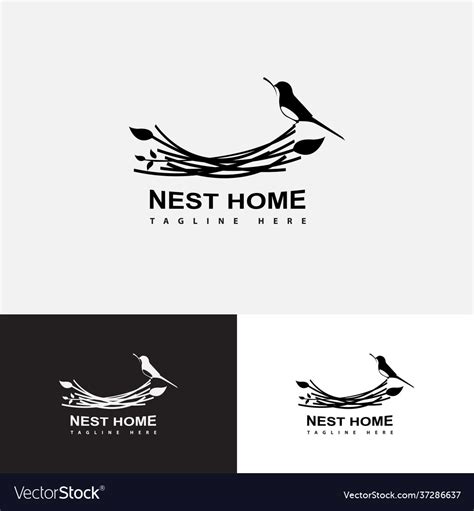 Nest home logo design template Royalty Free Vector Image