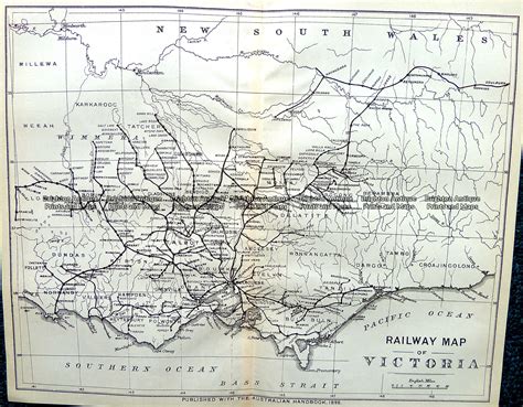 Antique Map 9-812 Victoria - Railway Map c.1896 - Brighton Antique Prints and Maps - Shop & Buy Now