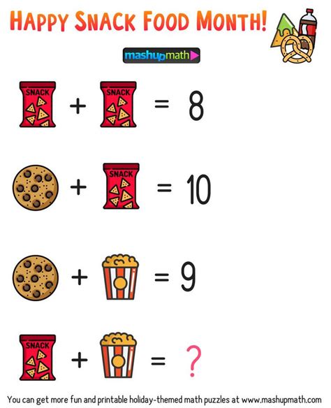 Free Math Brain Teaser Puzzles for Kids in Grades 1-6 to Celebrate ...