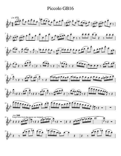 Piccolo GB16 Sheet music for Flute (Piccolo) (Solo) | Musescore.com