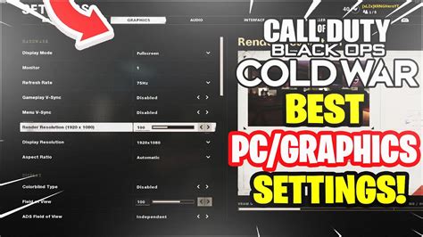 Black Ops Cold War: BEST PC SETTINGS! BEST GRAPHIC SETTINGS for MAX FRAMES! (COD Cold War ...