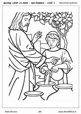 Jesus Turns Water Into wine coloring Page  Color The Bible sketch template