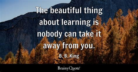 B. B. King - The beautiful thing about learning is nobody...