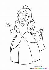 Princess With A fancy dress  Coloring Pages For Kids sketch template