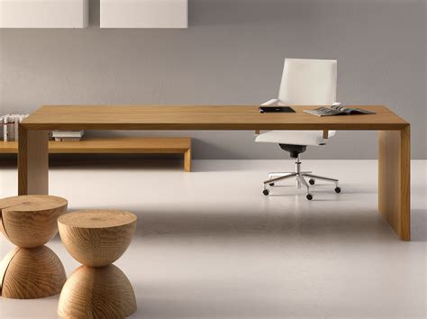 Design rectangular wooden office desk CEDAR by FANTONI