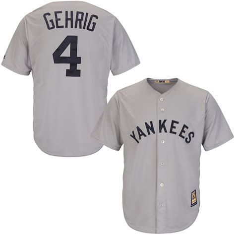 Lou Gehrig New York Yankees Majestic Cool Base Cooperstown Collection Player Jersey - Gray