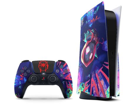 Spiderverse Spiderman PS5 Skin, Spider-man Miles Morales PS5 Slim Playstation 5 Vinyl Wrap ...