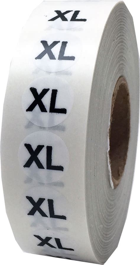 XL Clear Clothing Size Strip Stickers, 3/4 x 4 Inches in Size, 200 Labels on a Roll - Walmart.com