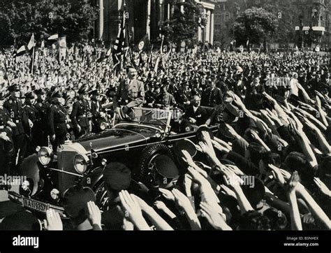 ADOLF HITLER at a rally near the Brandenburg Gate in Berlin in late ...