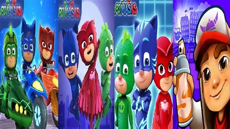 PJ Masks: Super City Run VS PJ Masks: Hero Academy PJ Masks: Racing Heroes VS Subway Surfers ...