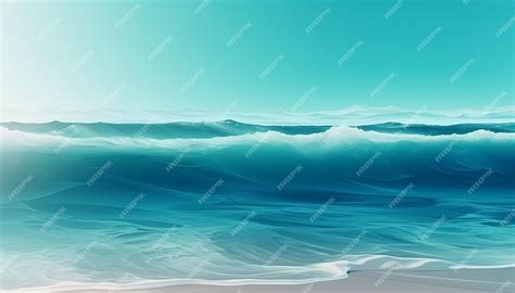 Premium AI Image | Blue ocean waves on the beach