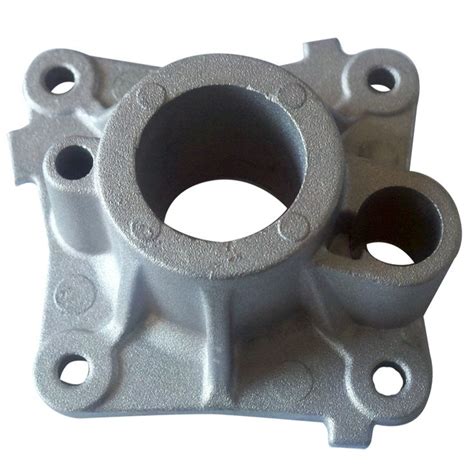 an aluminum casting part with two holes in the center and one hole at ...