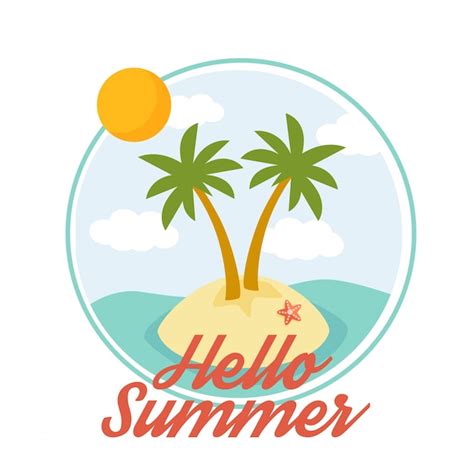 Premium Vector | Hello summer illustration vector. with cute summer icon and character