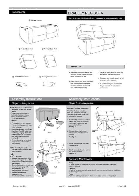 Reclining Sofa Assembly Instructions | www.resnooze.com