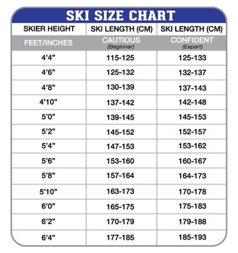 Xc Ski Pole Size Chart