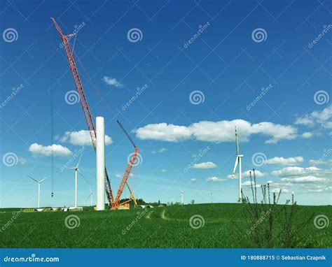 Construction of a New Windmill or Wind Turbine Stock Image - Image of mills, building: 180888715