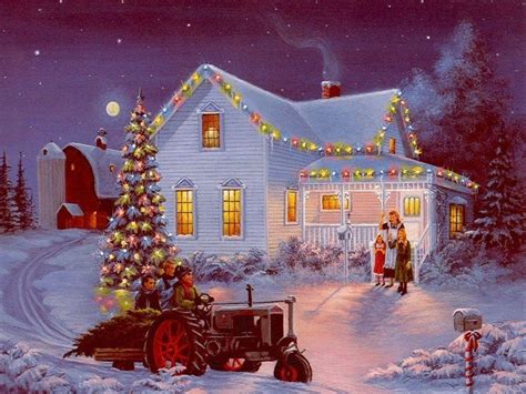 Vintage Christmas Scenes Wallpapers - Top Free Vintage Christmas Scenes ...