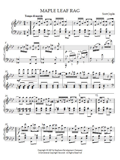 Scott Joplin "Maple Leaf Rag" Sheet Music Notes, Chords | Guitar Tab ...