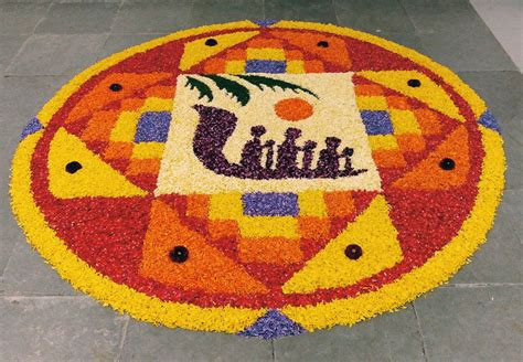 Onam pookalam design in 2024 | Pookalam design, Onam pookalam design, Flower rangoli