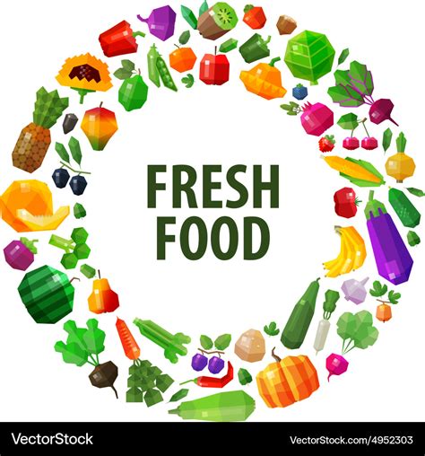 Fresh food logo design template fruits and Vector Image