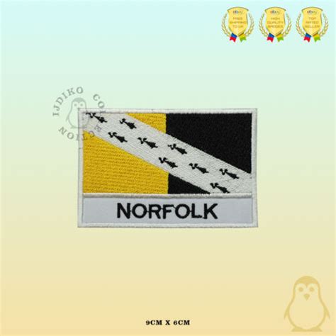 NORFOLK County Flag With Name Embroidered Iron On Sew On Patch Badge | eBay