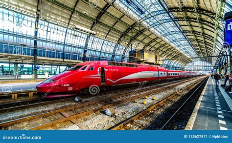 The High Speed Thalys Train at Amsterdam Central Station Holland Editorial Photo - Image of ...