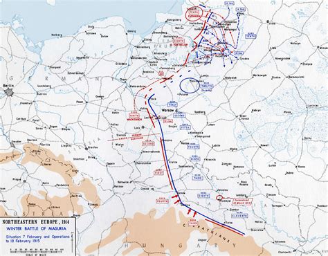 Map of the Battle of the Masurian Lakes - Feb 7-22, 1915