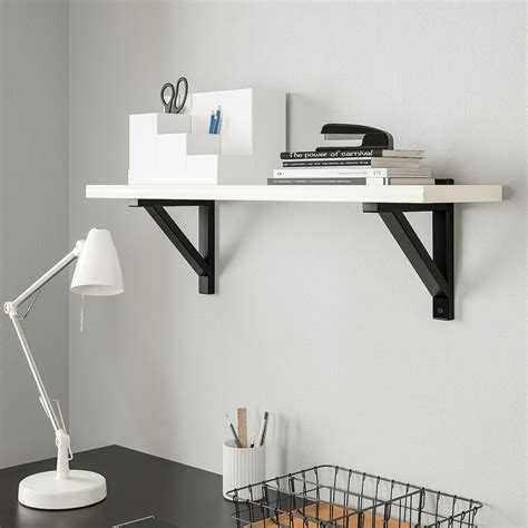 IKEA - BERGSHULT / EKBY VALTER Wall shelf white, black | Wall shelves, At home furniture store ...