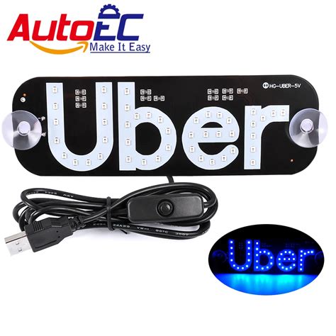 AutoEC 1x Taxi Uber Light Sign New LED Roof Uber Panel Light Top Light Car Super Bright LED ...