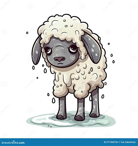 Crying Sheep Sticker on Isolated Tansparent Background, Png, Logo ...