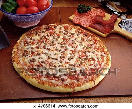 Combination Pizza Picture | x14786614 | Fotosearch