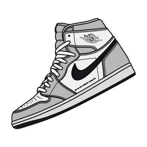 Jordan 1 Grey Sneaker Drawing Printable Wall Art Hypebeast - Etsy Canada | Jordan 1 grey ...