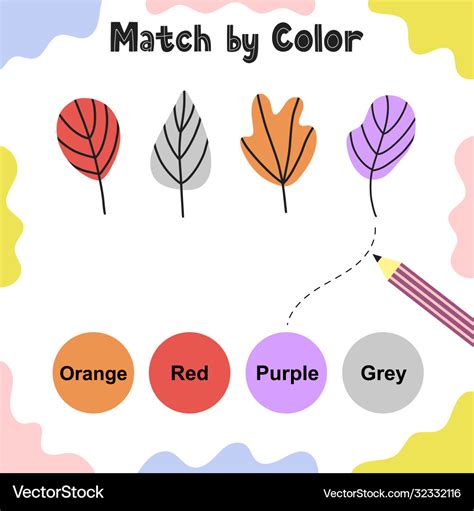 Matching game for kids choose correct colors Vector Image